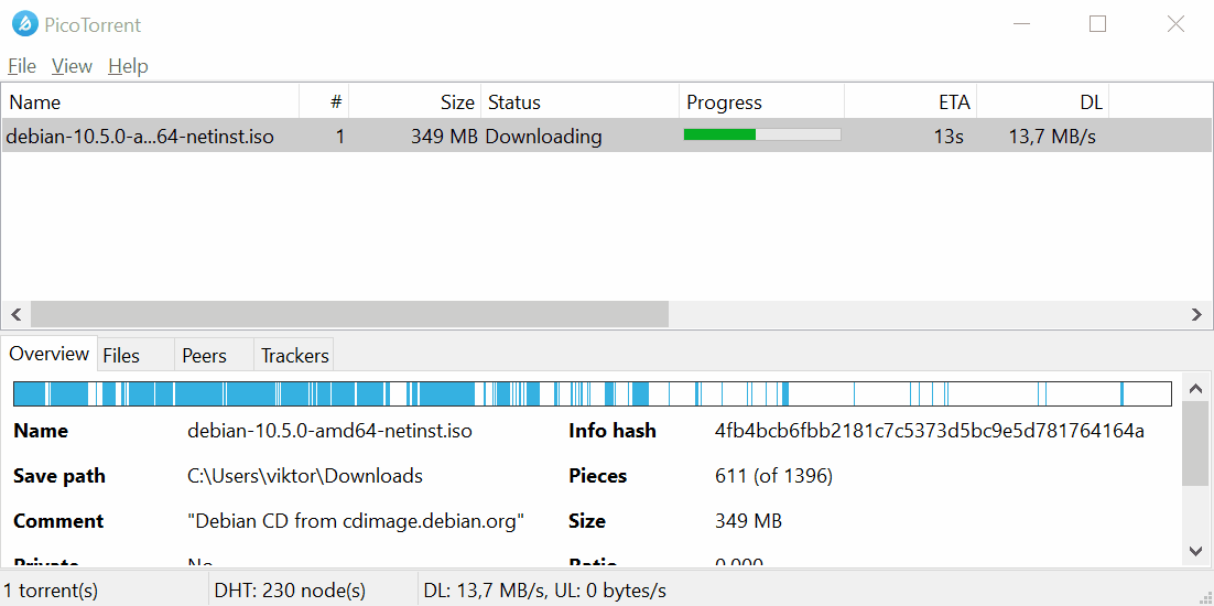 PicoTorrent - 一个很小的开源 BitTorrent 客户端[Windows] 3